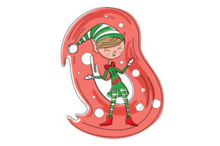 Abstract Print Art Style Elf for Christmas Vibes