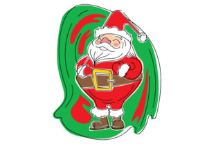 Abstract Print Santa for Christmas