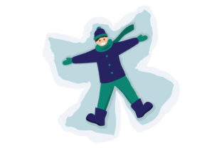 Boy Making Snowangel