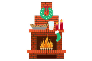 Christmas Cookies on Fireplace Graphic