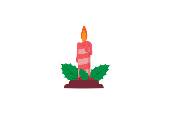 Christmas Day Decoration with Cnadle Illustrations
