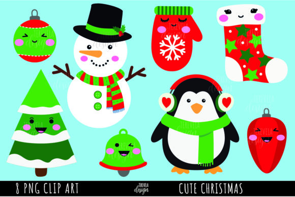 Cute Christmas, Kawaii Christmas Illustrations