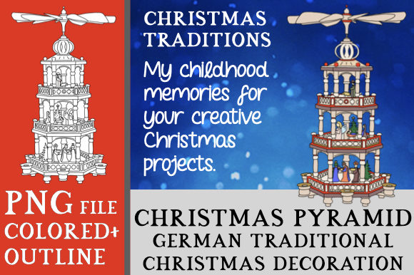 German Christmas Pyramid Clipart for Handmade Creators
