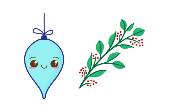 Ornament and Leaf Christmas Asset Set