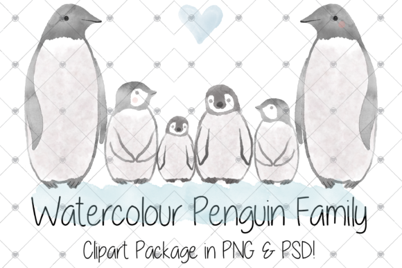 Penguin Clipart, Animal, Christmas Illustrations