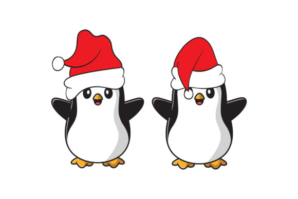 Penguins Set Christmas Winter Cute Asset