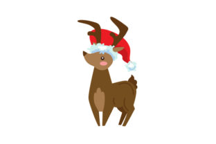 Reindeer Wearing Santa Hat for Christmas Content