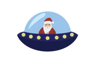 Santa Flying UFO: A Festive Graphic Design Asset