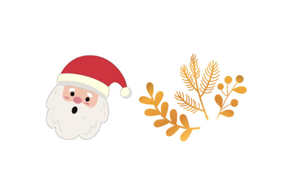 Santa Mistletoe Set Illustrations for Holiday Content