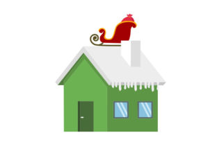 Santa’s Sleigh on Roof House