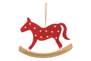 Schaukelpferd Ornament for Christmas Crafts