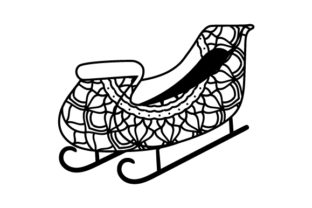Sleigh Mandala Line Art for Christmas Vibes
