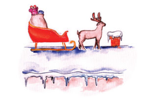 Sleigh on Roof for Christmas Campaigns