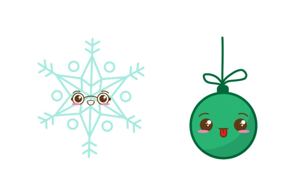 Snow Ornament Set Christmas Vectors Illustrations