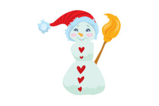 Snowman Wearing Santa Hat for Christmas Content